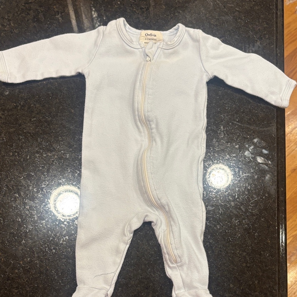Owlivia Light Blue Baby Onesie